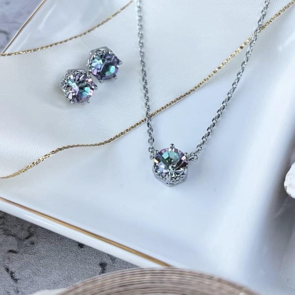 NEW Park Lane Lavender Twilight Stud Earring and Necklace Ensemble